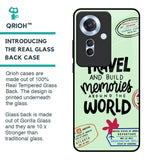 Travel Stamps Glass Case for Oppo F25 Pro 5G