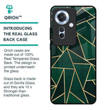 Abstract Green Glass Case For Oppo F25 Pro 5G