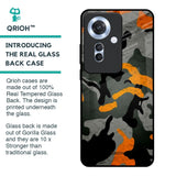 Camouflage Orange Glass Case For Oppo F25 Pro 5G