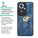 Kitty In Pocket Glass Case For Oppo F25 Pro 5G