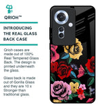 Floral Decorative Glass Case For Oppo F25 Pro 5G