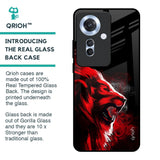 Red Angry Lion Glass Case for Oppo F25 Pro 5G