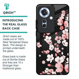Black Cherry Blossom Glass Case for Oppo F25 Pro 5G