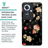 Black Spring Floral Glass Case for Oppo F25 Pro 5G