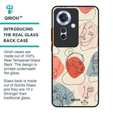 Abstract Faces Glass Case for Oppo F25 Pro 5G