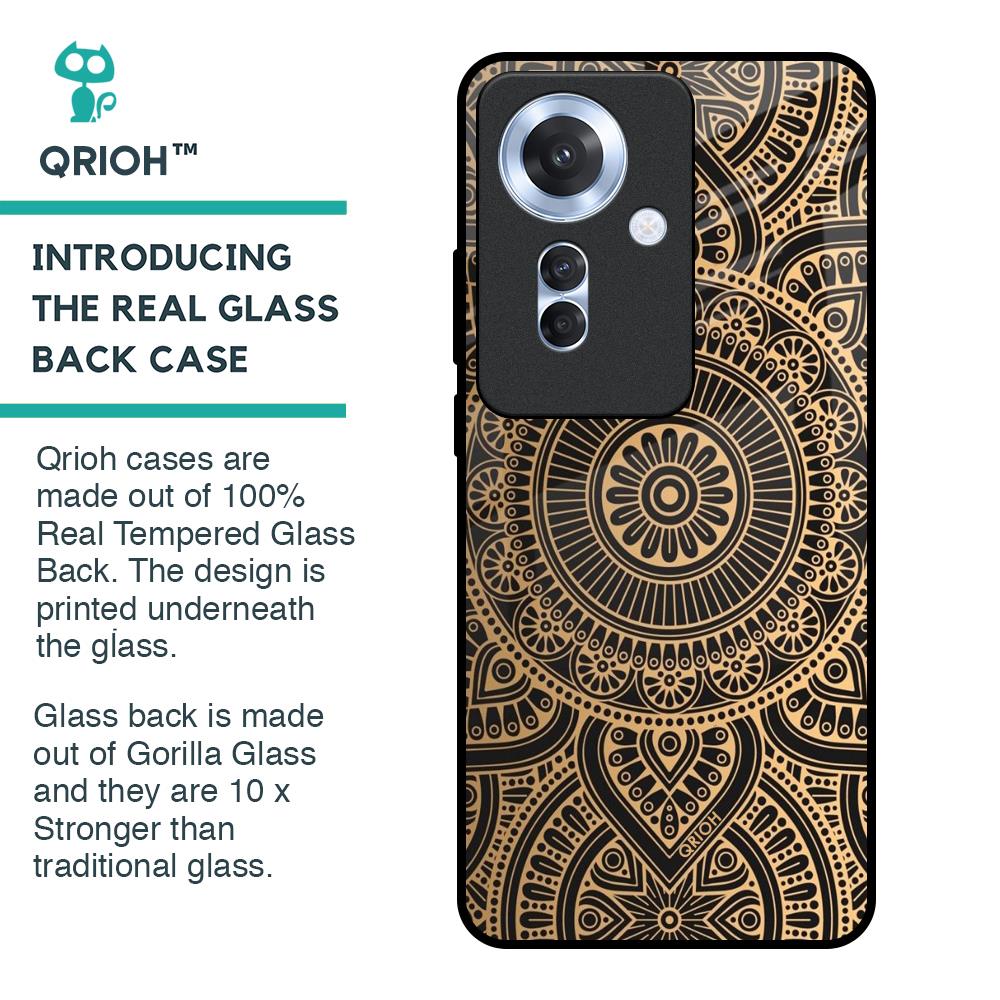 Luxury Mandala Glass Case for Oppo F25 Pro 5G