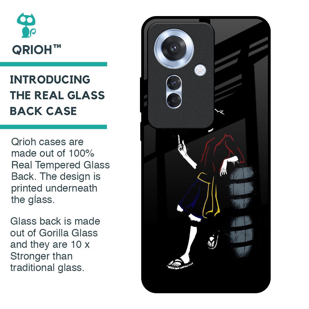 Luffy Line Art Glass Case for Oppo F25 Pro 5G