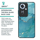 Blue Golden Glitter Glass Case for Oppo F25 Pro 5G