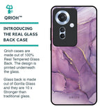 Purple Gold Marble Glass Case for Oppo F25 Pro 5G