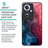 Blue & Red Smoke Glass Case for Oppo F25 Pro 5G