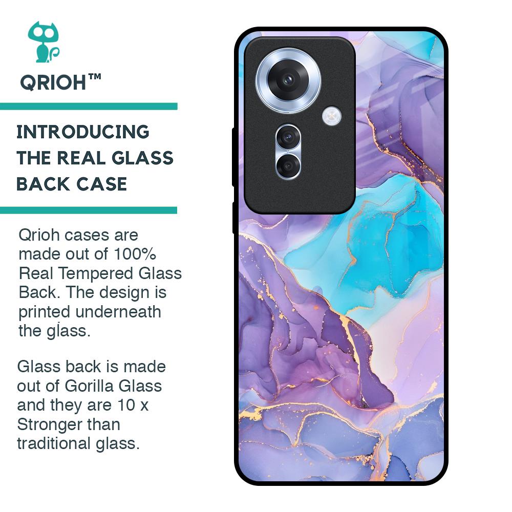 Alcohol ink Marble Glass Case for Oppo F25 Pro 5G