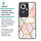 Geometrical Marble Glass Case for Oppo F25 Pro 5G