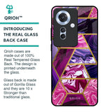 Electroplated Geometric Marble Glass Case for Oppo F25 Pro 5G