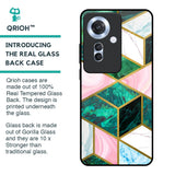 Seamless Green Marble Glass Case for Oppo F25 Pro 5G