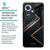 Sleek Golden & Navy Glass Case for Oppo F25 Pro 5G