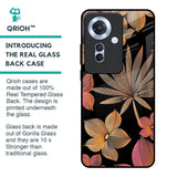Lines Pattern Flowers Glass Case for Oppo F25 Pro 5G