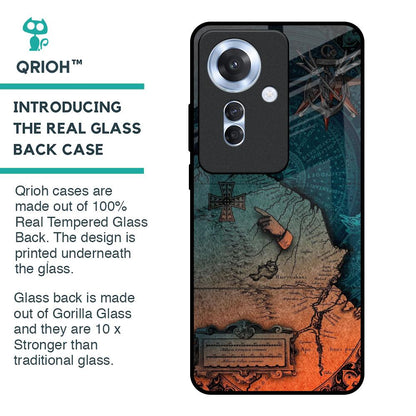 Geographical Map Glass Case for Oppo F25 Pro 5G
