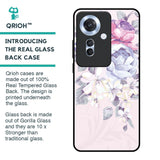Elegant Floral Glass Case for Oppo F25 Pro 5G