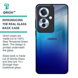 Blue Rhombus Pattern Glass Case for Oppo F25 Pro 5G