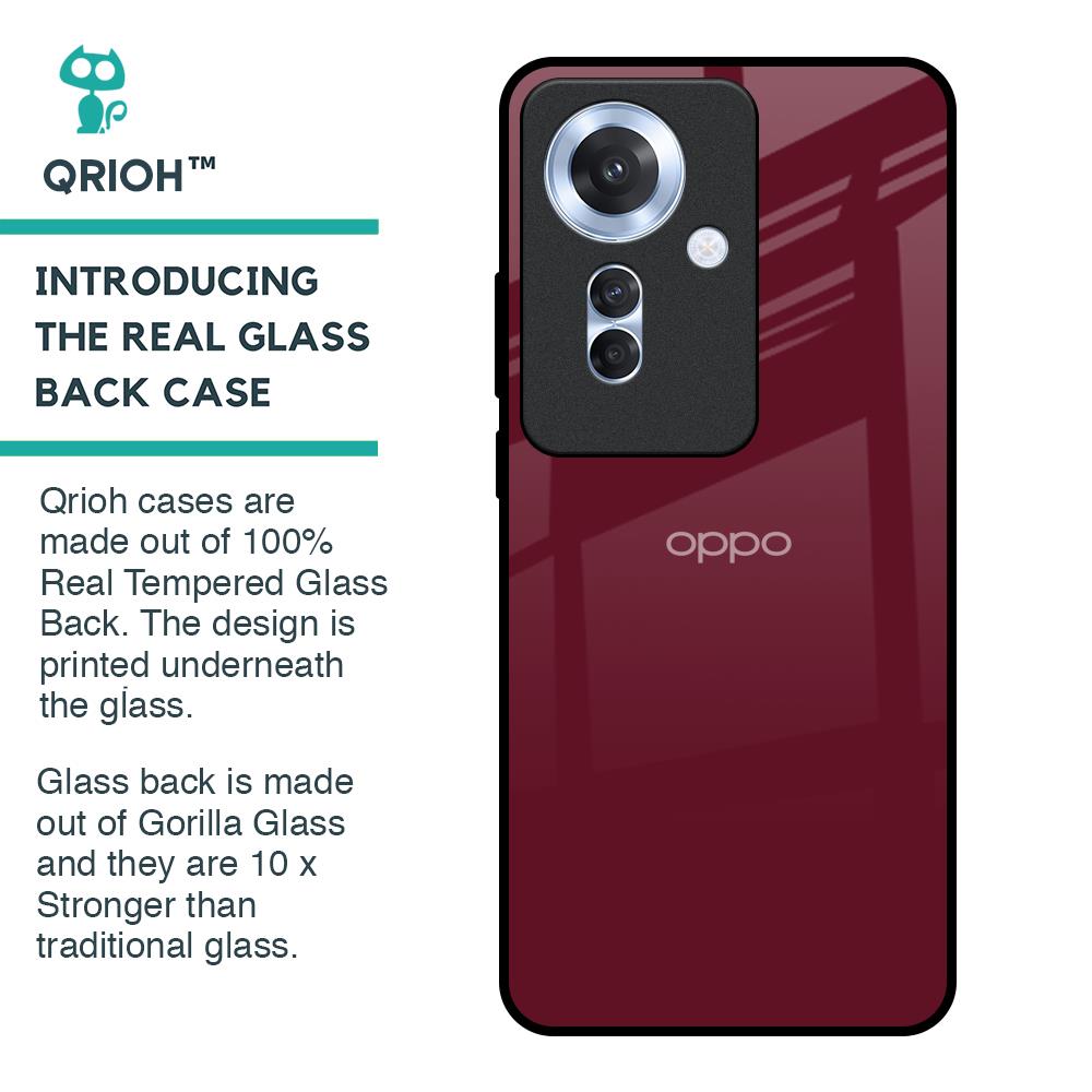 Classic Burgundy Glass Case for Oppo F25 Pro 5G