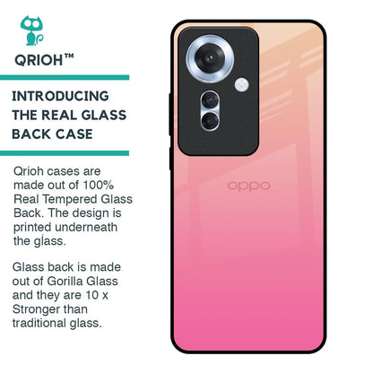 Pastel Pink Gradient Glass Case For Oppo F25 Pro 5G