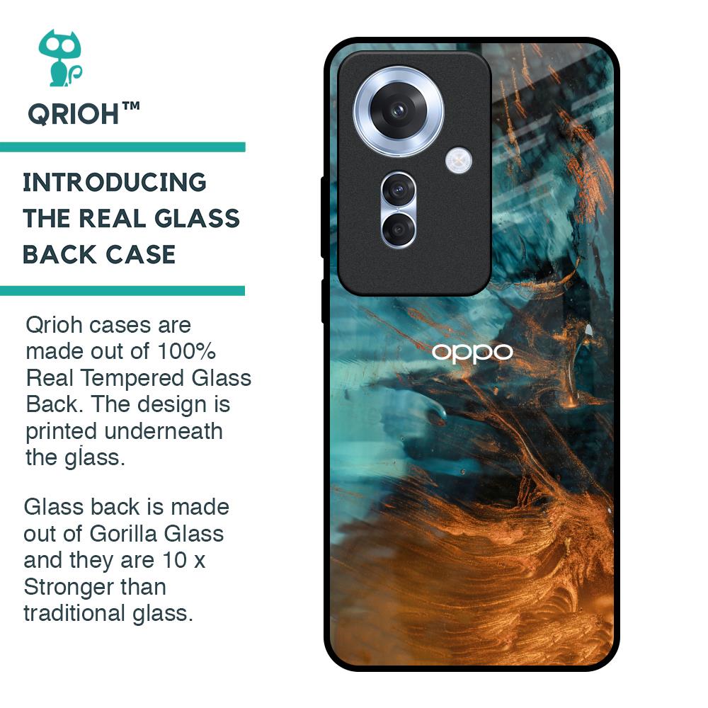 Golden Splash Glass Case for Oppo F25 Pro 5G