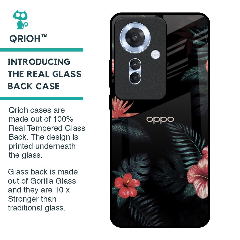 Tropical Art Flower Glass Case for Oppo F25 Pro 5G