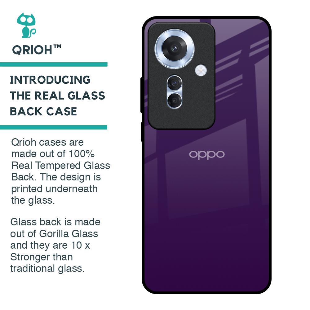 Dark Purple Glass Case for Oppo F25 Pro 5G