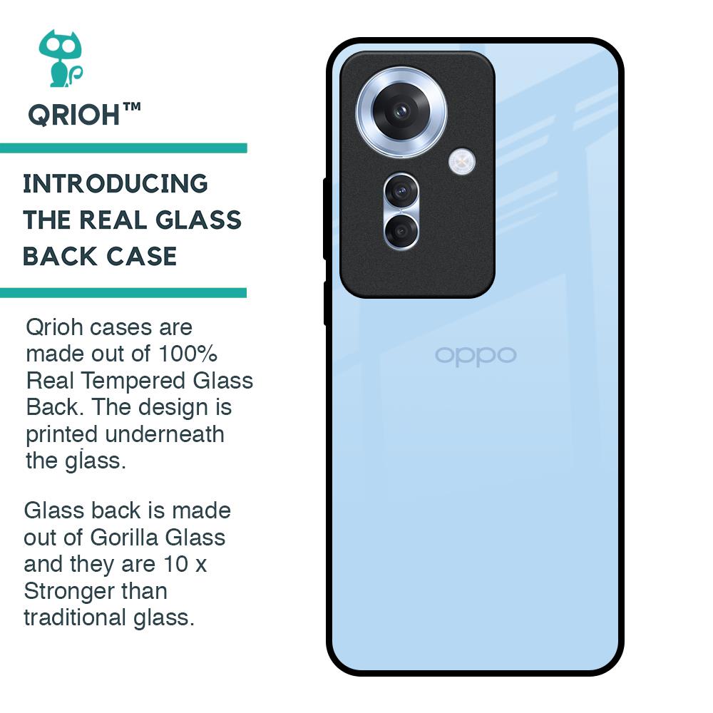 Pastel Sky Blue Glass Case for Oppo F25 Pro 5G