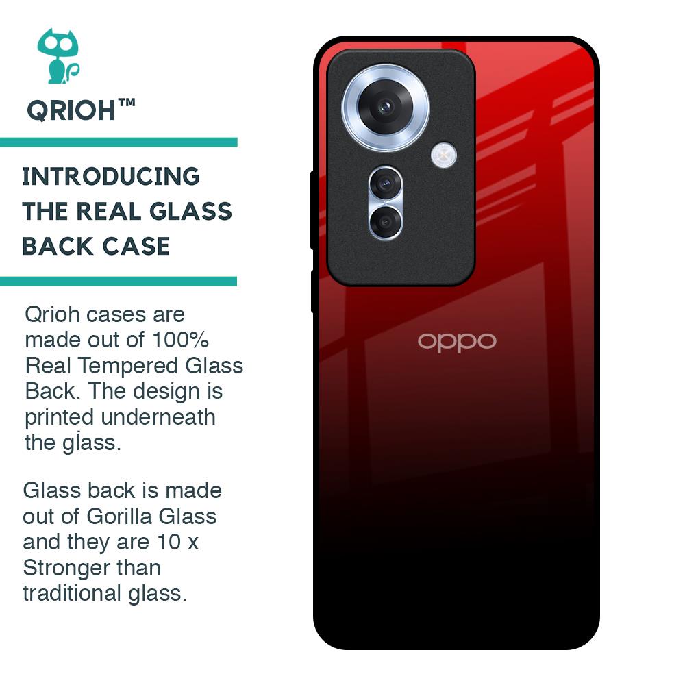 Maroon Faded Glass Case for Oppo F25 Pro 5G