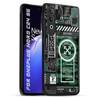 Green Camo Circuit OnePlus Nord CE4 5G Glass Back Cover Online