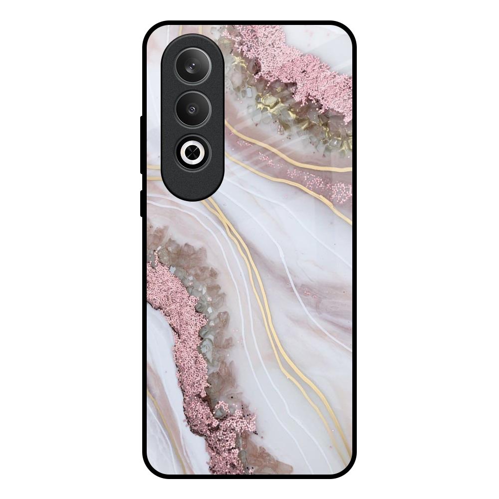 Pink & Gold Gllitter Marble OnePlus Nord CE4 5G Glass Back Cover Online