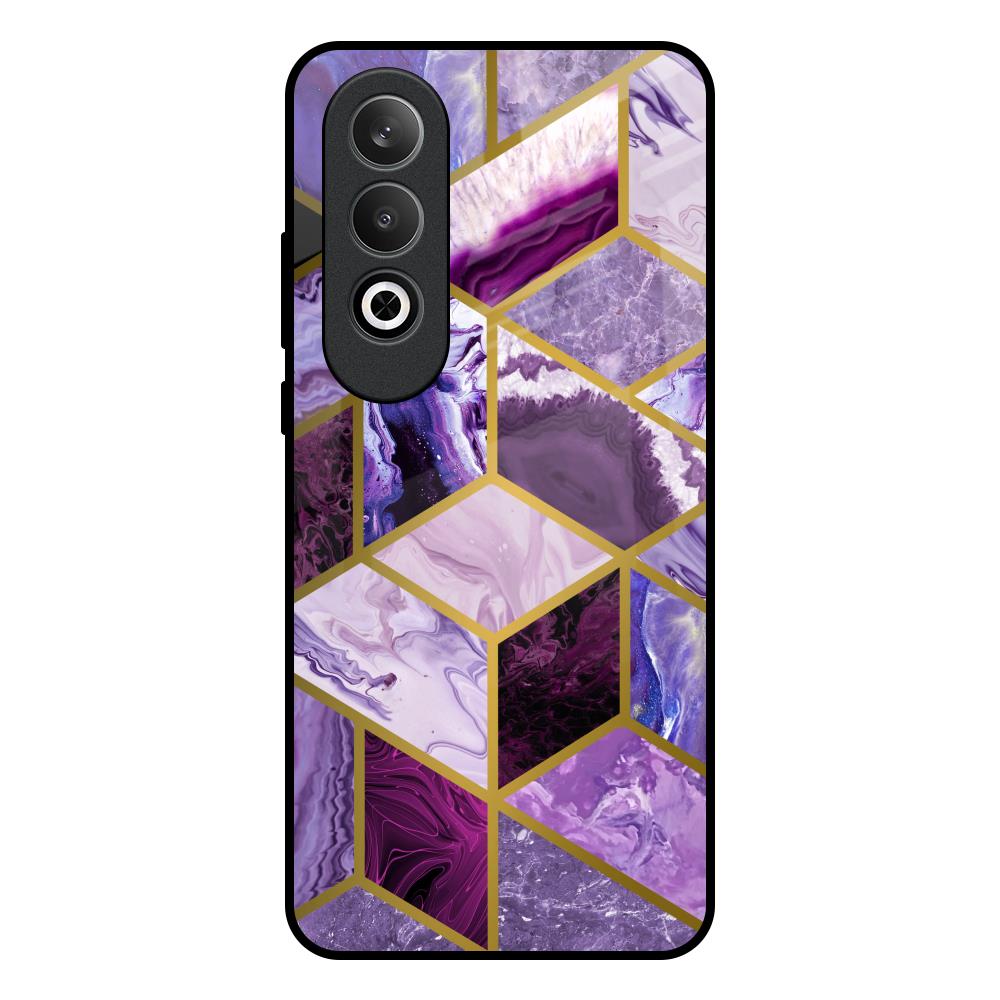 Purple Rhombus Marble OnePlus Nord CE4 5G Glass Back Cover Online