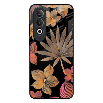 Lines Pattern Flowers OnePlus Nord CE4 5G Glass Back Cover Online