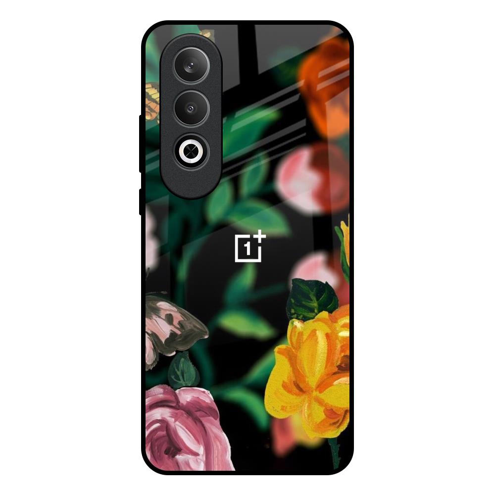 Flowers & Butterfly OnePlus Nord CE4 5G Glass Back Cover Online