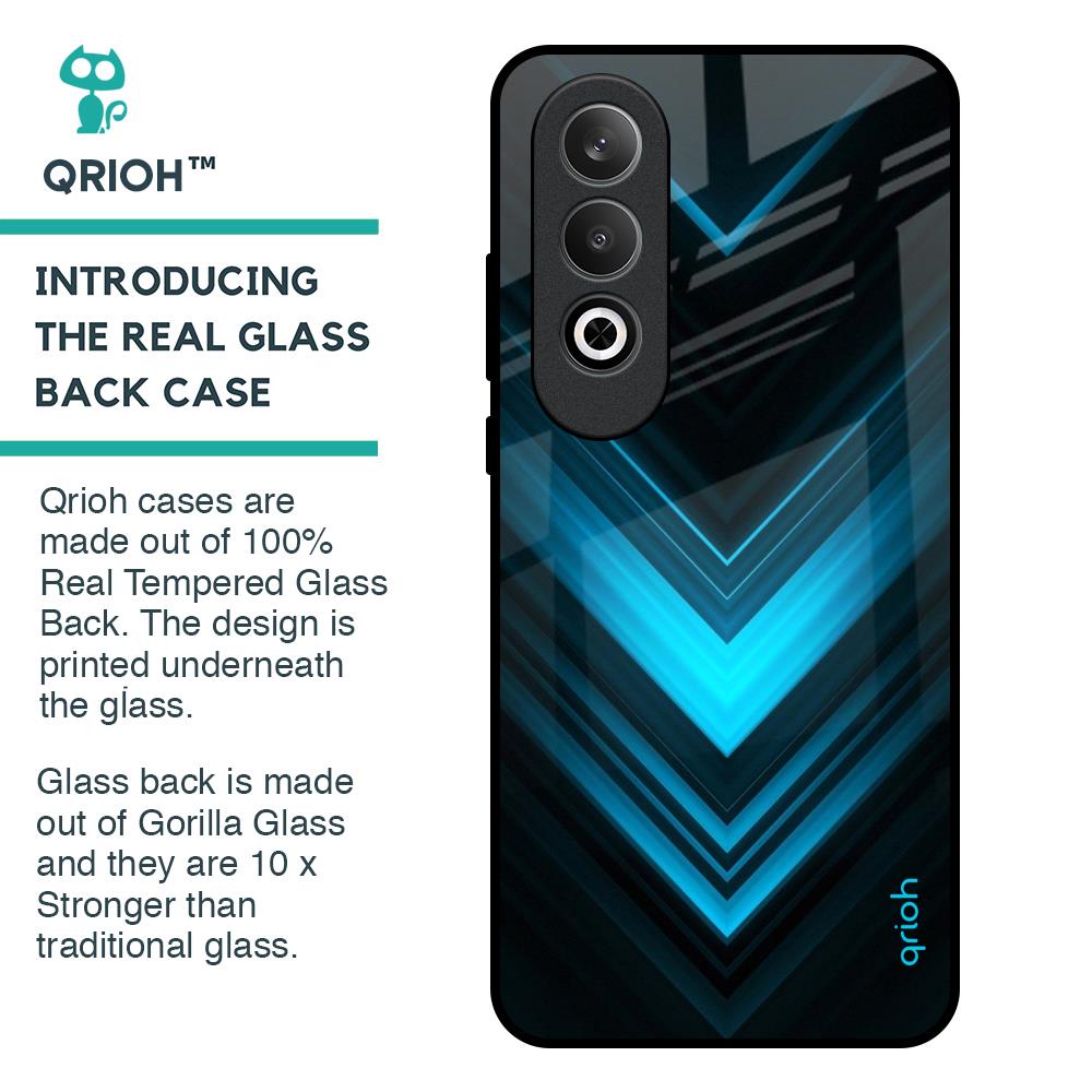 Vertical Blue Arrow Glass Case For OnePlus Nord CE4 5G