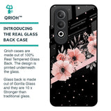 Floral Black Band Glass Case For OnePlus Nord CE4 5G