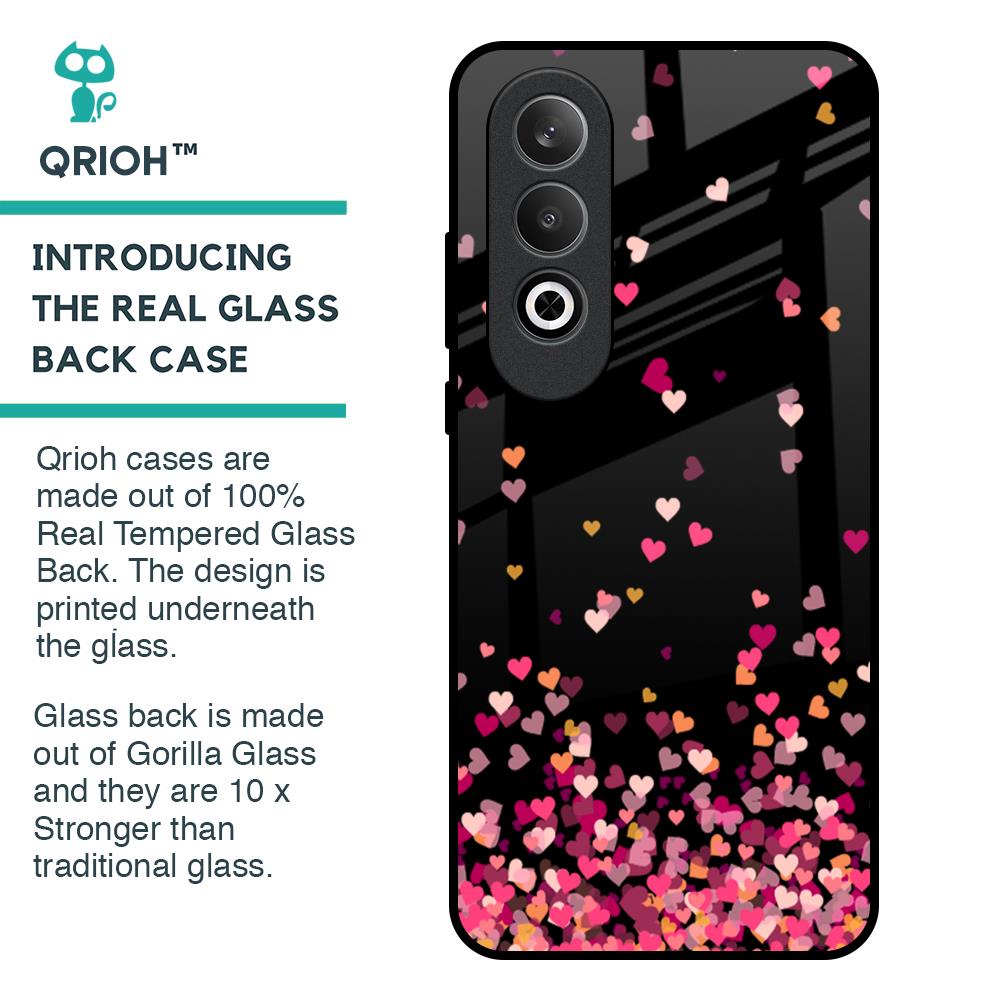 Heart Rain Fall Glass Case For OnePlus Nord CE4 5G