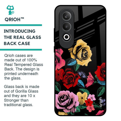 Floral Decorative Glass Case For OnePlus Nord CE4 5G