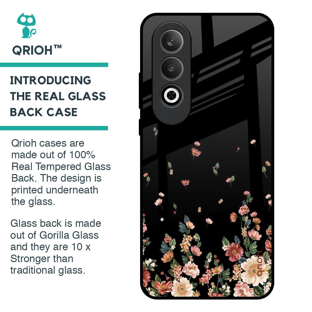 Floating Floral Print Glass Case for OnePlus Nord CE4 5G