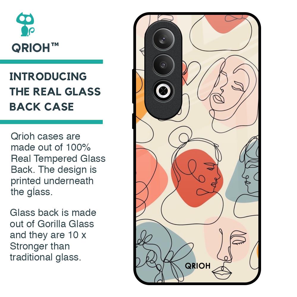 Abstract Faces Glass Case for OnePlus Nord CE4 5G