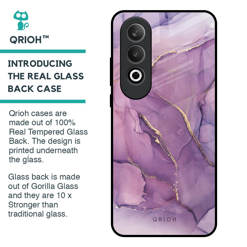 Purple Gold Marble Glass Case for OnePlus Nord CE4 5G