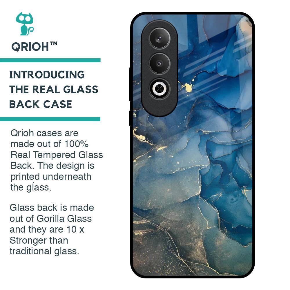 Blue Cool Marble Glass Case for OnePlus Nord CE4 5G