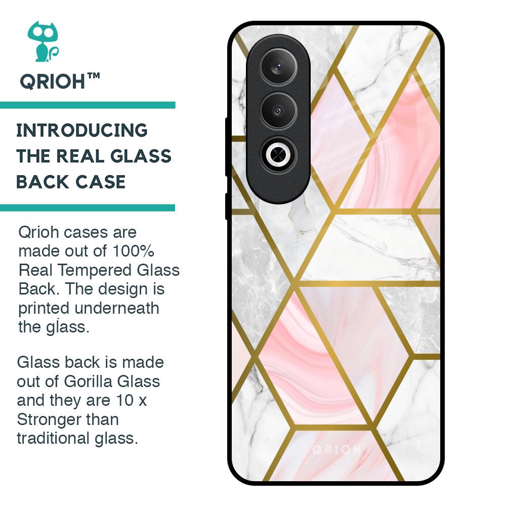 Geometrical Marble Glass Case for OnePlus Nord CE4 5G