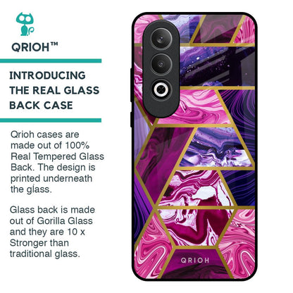 Electroplated Geometric Marble Glass Case for OnePlus Nord CE4 5G