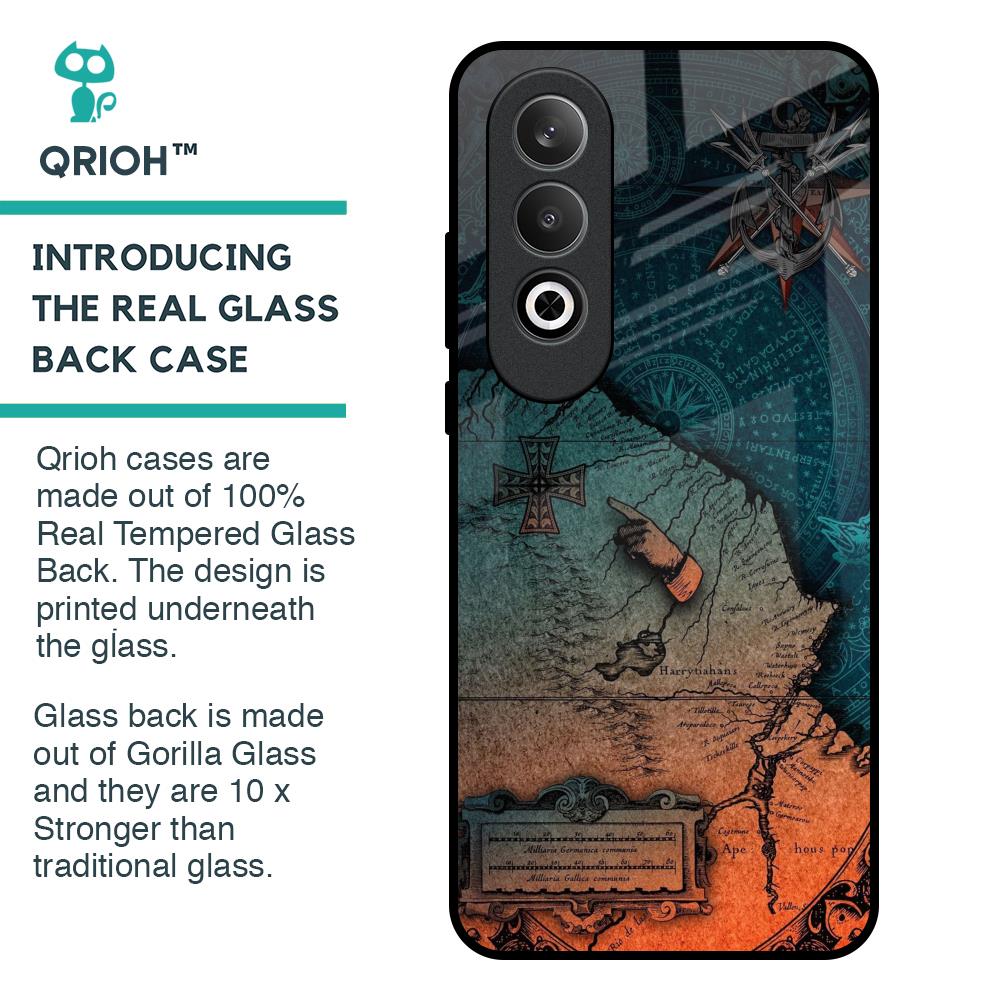 Geographical Map Glass Case for OnePlus Nord CE4 5G