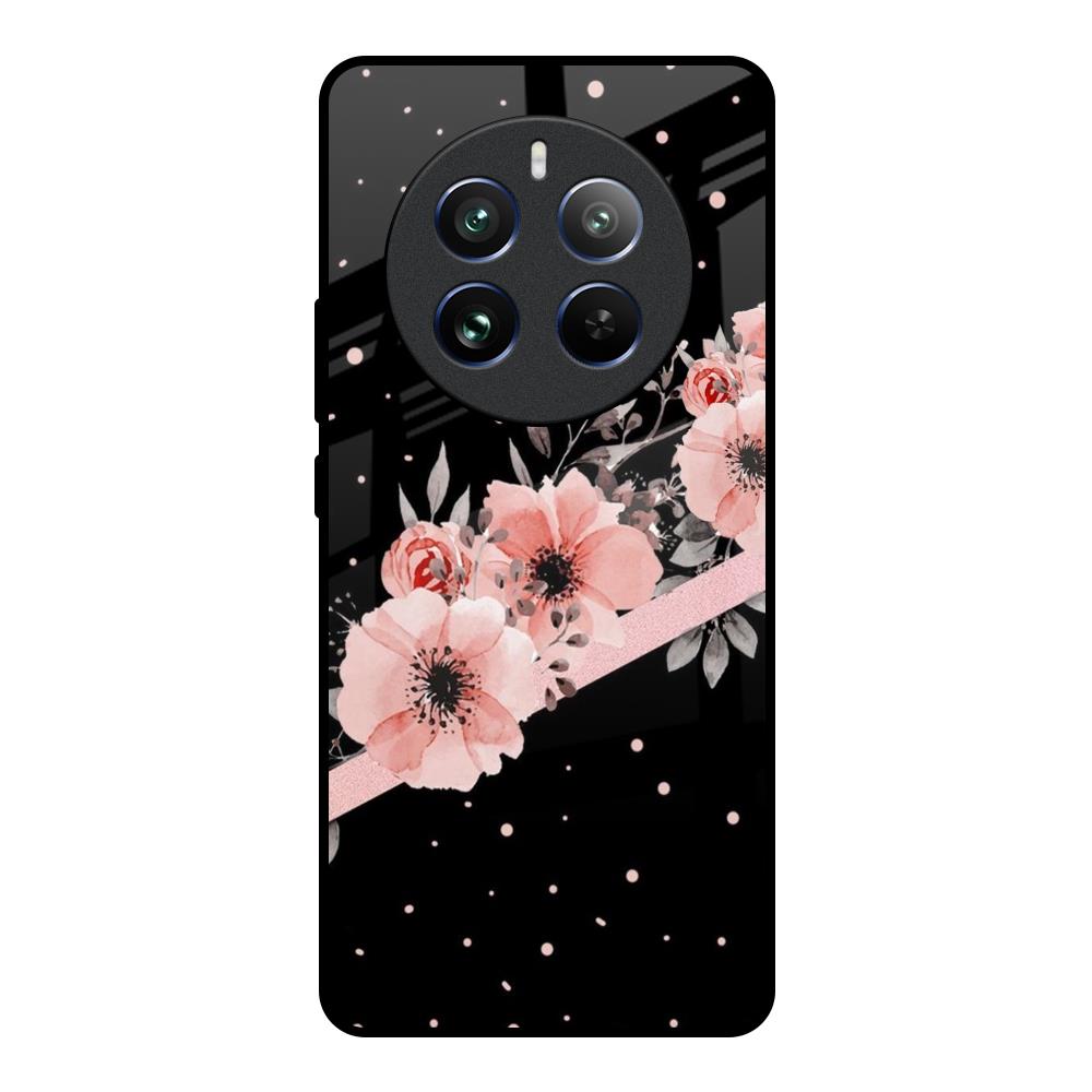 Floral Black Band Realme 12 Pro 5G Glass Back Cover Online