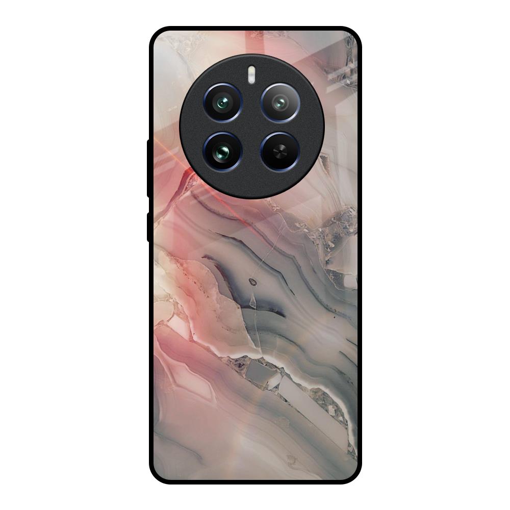 Pink And Grey Marble Realme 12 Pro 5G Glass Back Cover Online