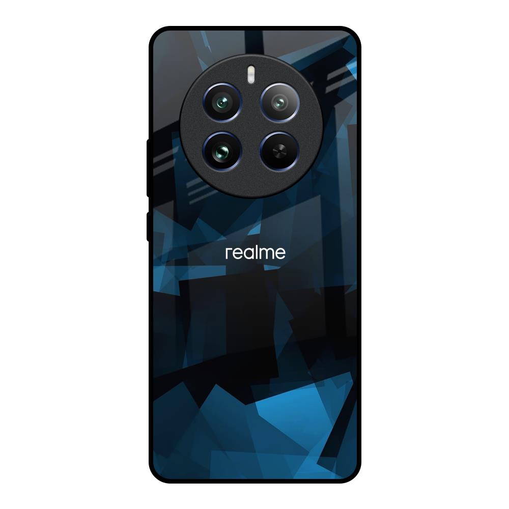 Polygonal Blue Box Realme 12 Pro 5G Glass Back Cover Online
