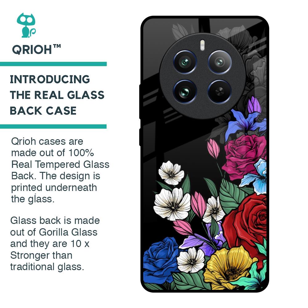 Rose Flower Bunch Art Glass Case for Realme 12 Pro 5G
